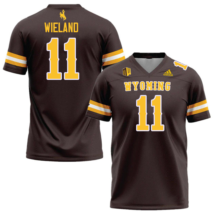 Wyoming Cowboys #11 Wyatt Wieland College Football Jerseys Stitched Sale-Brown